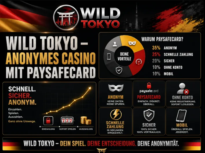 Wild Tokyo – Anonymes Casino mit Paysafecard