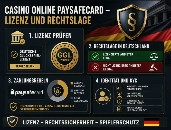 Casino online Paysafecard – Lizenz und Rechtslage