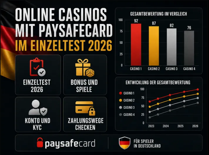 Online Casinos mit Paysafecard im Einzeltest 2026